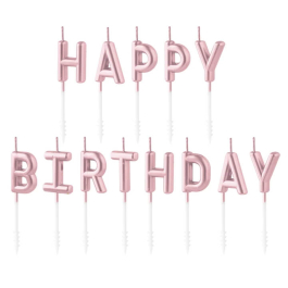 Είδη Πάρτυ - Κεριά Γενεθλίων "Happy Birthday Rosegold" (13 τεμ.) - Κωδικός: 420309 - SmileStore